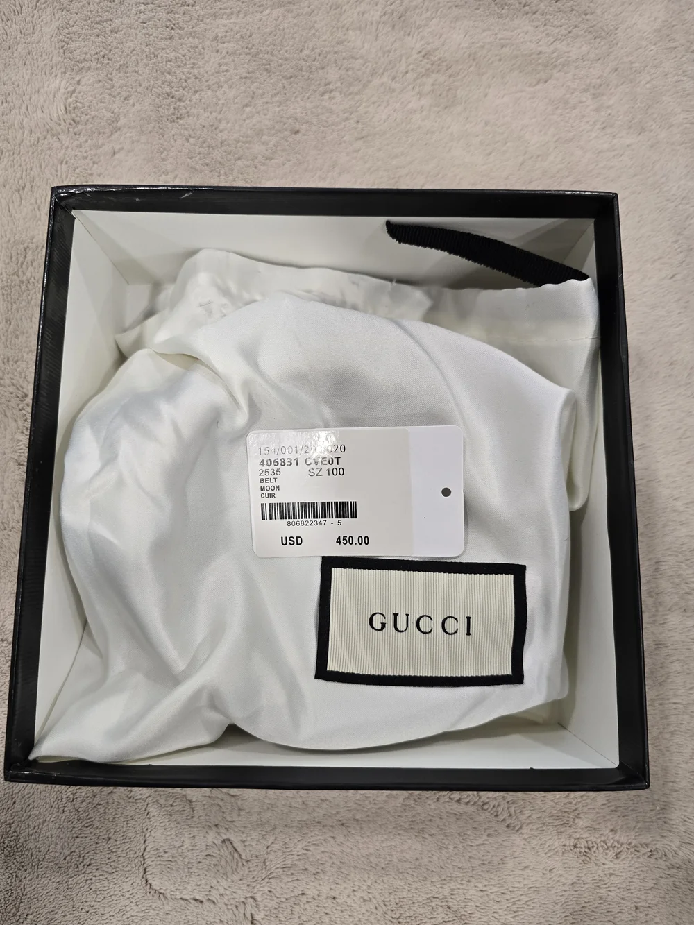 GG GUCCI Logo Brown Leather Belt with Gold Buckle - Picture 3 of 3